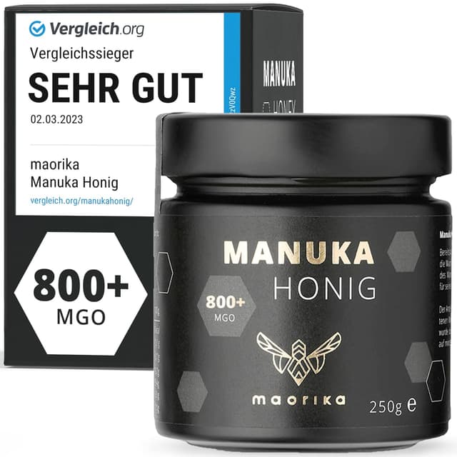 Detalle de maorika Manuka Honig 800 MGO im Glas