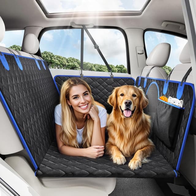 Detalle de Tivray Dog Car Seat Cover for Back Seat with Back Seat Extender and Hard Bottom