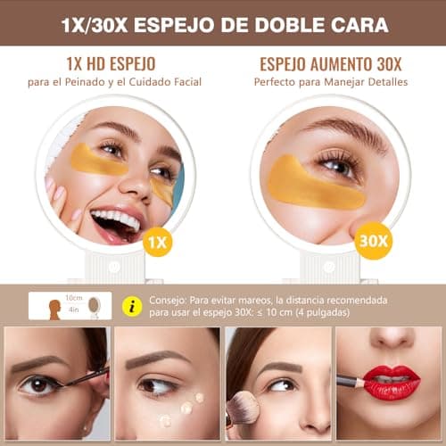 Detalle 2 de Auxmir Espejo Maquillaje con Luz Doble Cara 💄