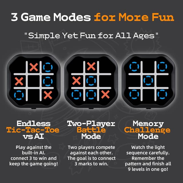 Detalle 2 de 3-in-1 Tic Tac Toe handheld game