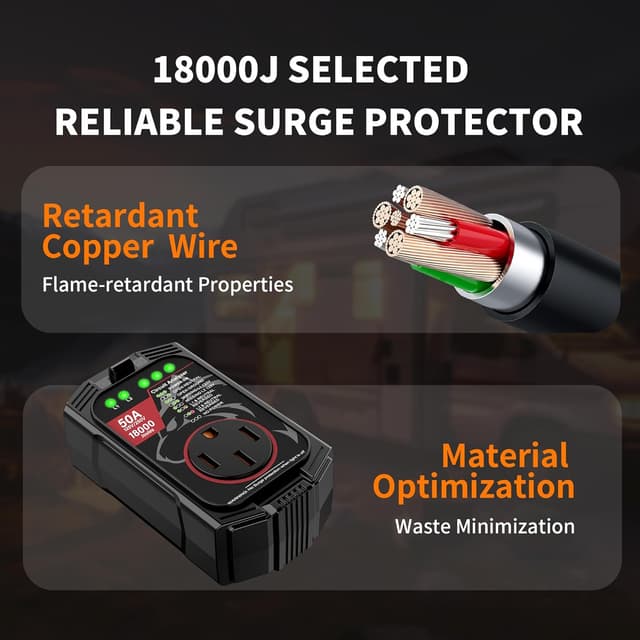 Thumbnail 4 de Vehiker 18000 Joules RV Surge Protector 50A