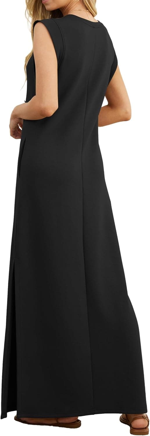 Detalle 1 de GRECERELLE Women’s Summer Maxi Dress – Sleeveless Casual Shirt Dress with Pockets & Split