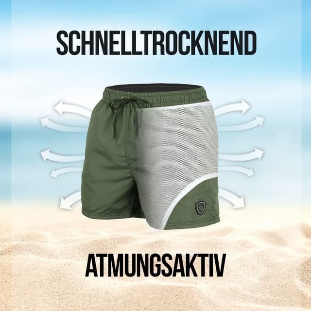 Thumbnail 2 de Zagano Herren-Badehose schnelltrocknend (S–6XL) mit Tunnelzug & Mesh-Einsätzen