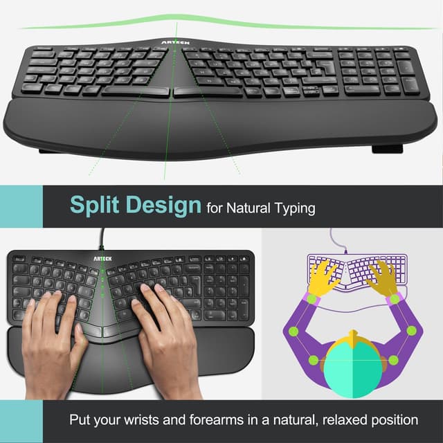Detalle 2 de Ergonomic USB keyboard split design