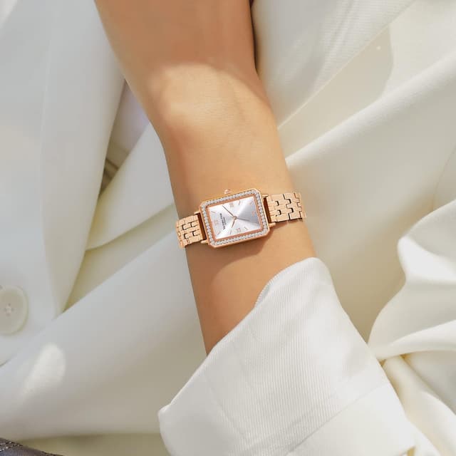 Detalle 2 de VICTORIA HYDE orologio rettangolare da donna verde con quadrante analogico al quarzo e cinturino in acciaio inox