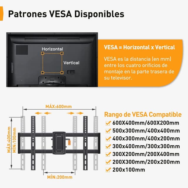 Detalle de Perlegear Supporto TV da 37–82" girevole inclinabile, 60 kg