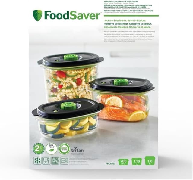 Thumbnail 1 de FoodSaver recipientes al vacío 700 ml 1,2 y 1,8 L