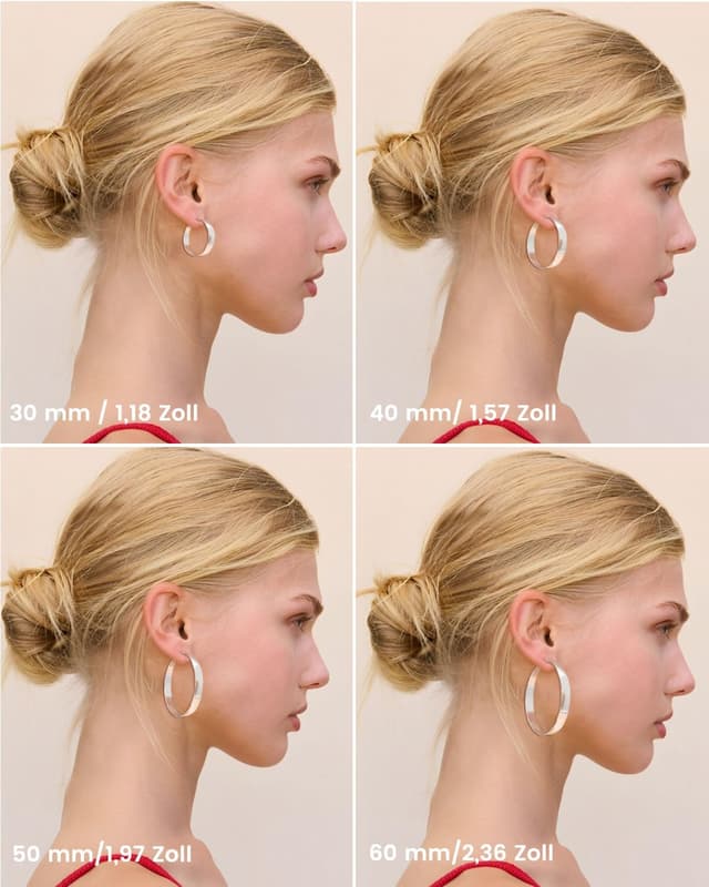 Thumbnail 6 de ABPBA Creolen aus Silber 925 (hypoallergen), 8 mm Breite in 30/40/50/60 mm