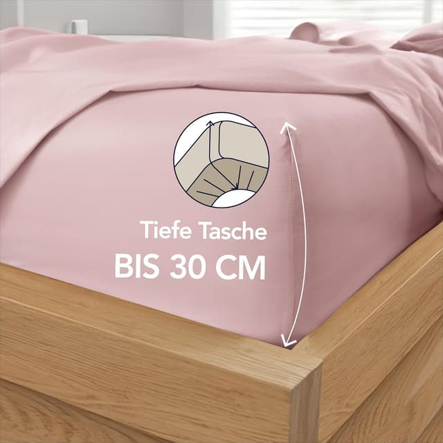 Detalle 2 de Dreamzie Spannbettlaken 180x200 cm Mikrofaser Rosa