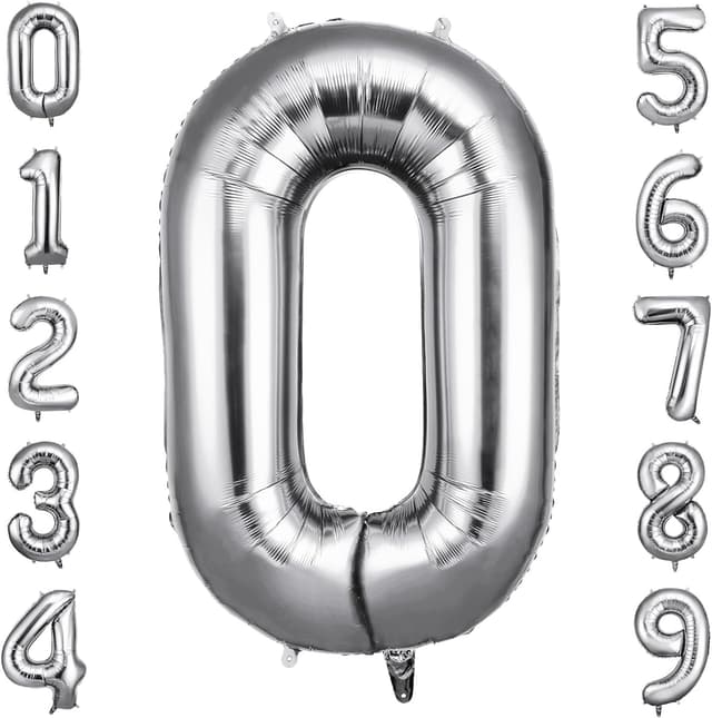 Imagen de OFFCUP Ballon chiffre 0 argenté 101 cm en OfertitasTOP