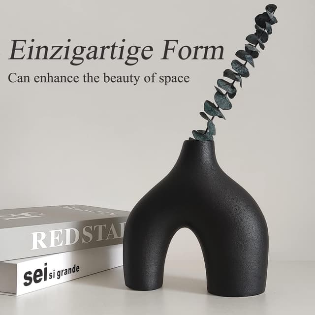 Thumbnail 1 de CEMABT Jarrón cerámica negra Set de 2