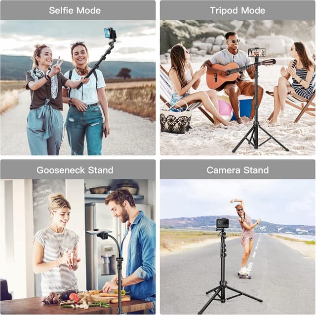 Thumbnail 6 de JOILCAN 68" Phone Tripod with Overhead Gooseneck & Remote Control for Smartphones