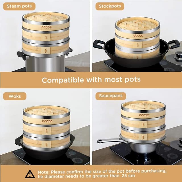 Detalle 1 de ecoee Bambusdämpfer für 25 cm Dämpfeinsatz