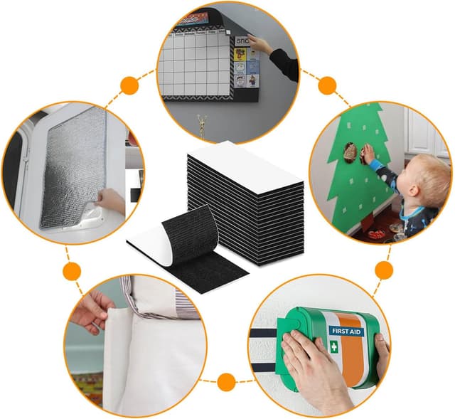 Detalle 1 de Klettband Selbstklebend 50 x 100 mm, 20-teilig