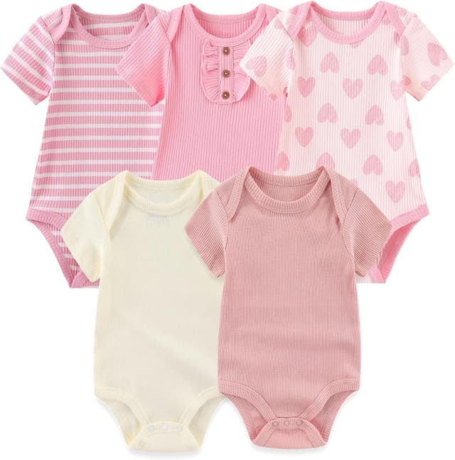 Imagen de MAMIMAKA Baby Bodysuit 5er Pack Baumwolle Kurzarm en OfertitasTOP