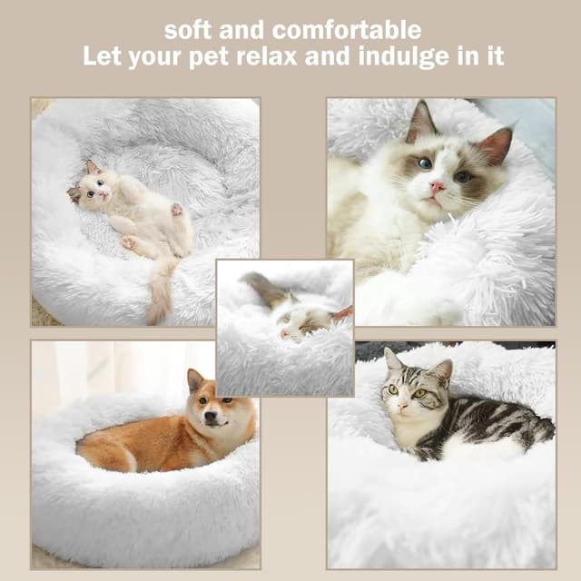 Detalle 2 de Nepfaivy Calming Dog Bed 19.7in Donut