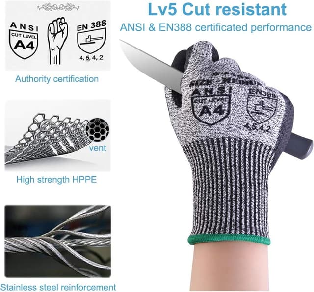Thumbnail 1 de Donfri Cut Resistant Gloves Level 5, Size M