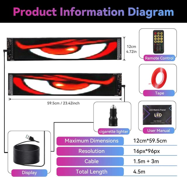 Thumbnail 1 de Strixorn 2 occhi diavolo LED monocromi per auto 12x60 cm
