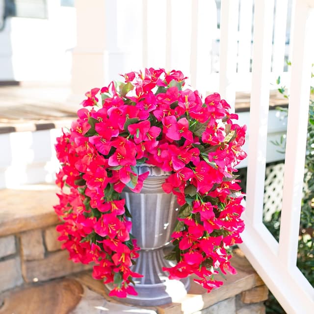 Detalle de Faux Bougainvillea Artificial Flowers (2 Bundles) UV-Resistant Long Trailing Vines for Outdoor Planters