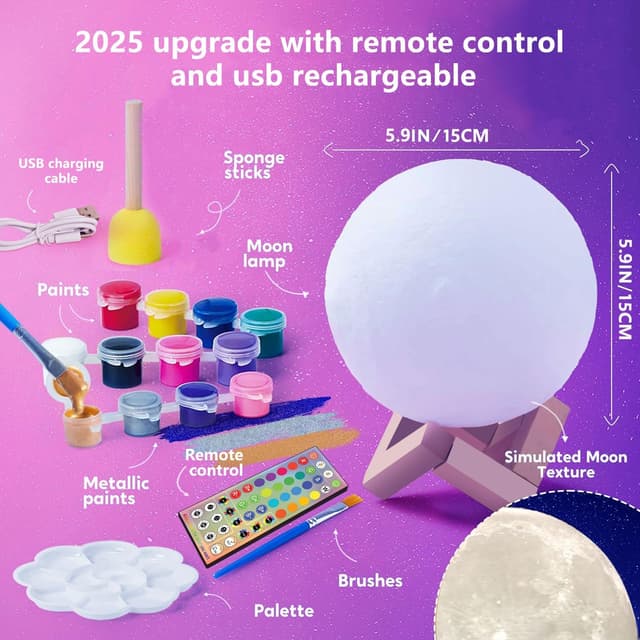Thumbnail 4 de ACED Paint Your Own Moon Lamp Kit 2025