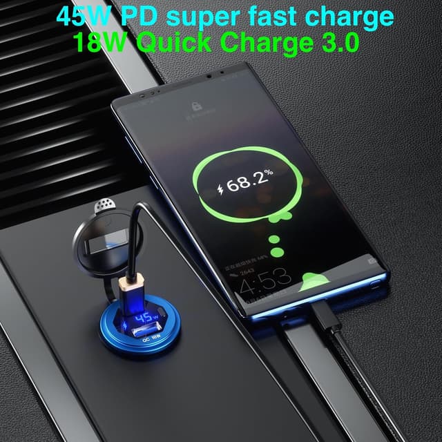 Detalle 1 de 45W USB C KFZ Steckdose 12V