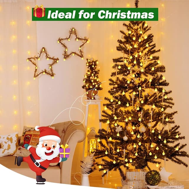 Detalle de cshare Globe String Lights – 3m 20 warm white LED outdoor/indoor fairy lights with timer (IP65)