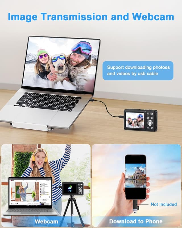 Thumbnail 6 de Camkory Digitalkamera 4K 64MP