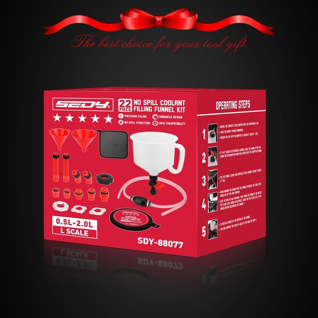 Thumbnail 1 de No-Spill Coolant Filling Funnel Kit 22pc ðŸ›