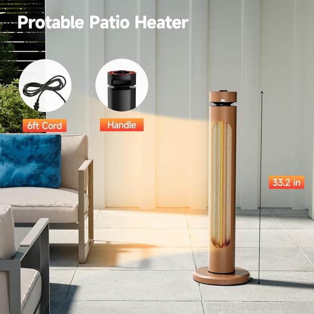 Thumbnail 2 de Portable Infrared Patio Heater 1500W with 8 Levels