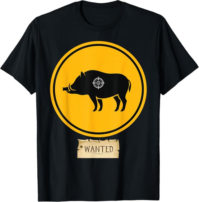 Detalle de Maglietta caccia al cinghiale divertente