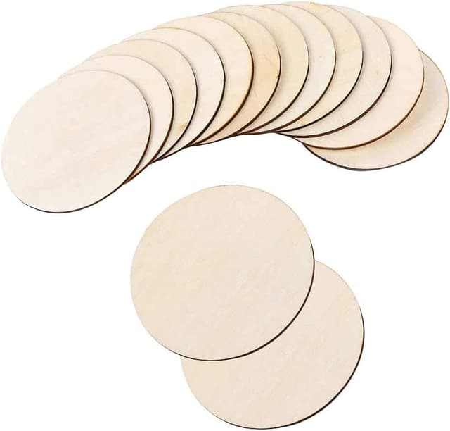 Detalle de QincLing 18 runde Holzteller aus Pappelsperrholz (10 cm, 2 mm) zum Bemalen, Brandmalerei & Basteln