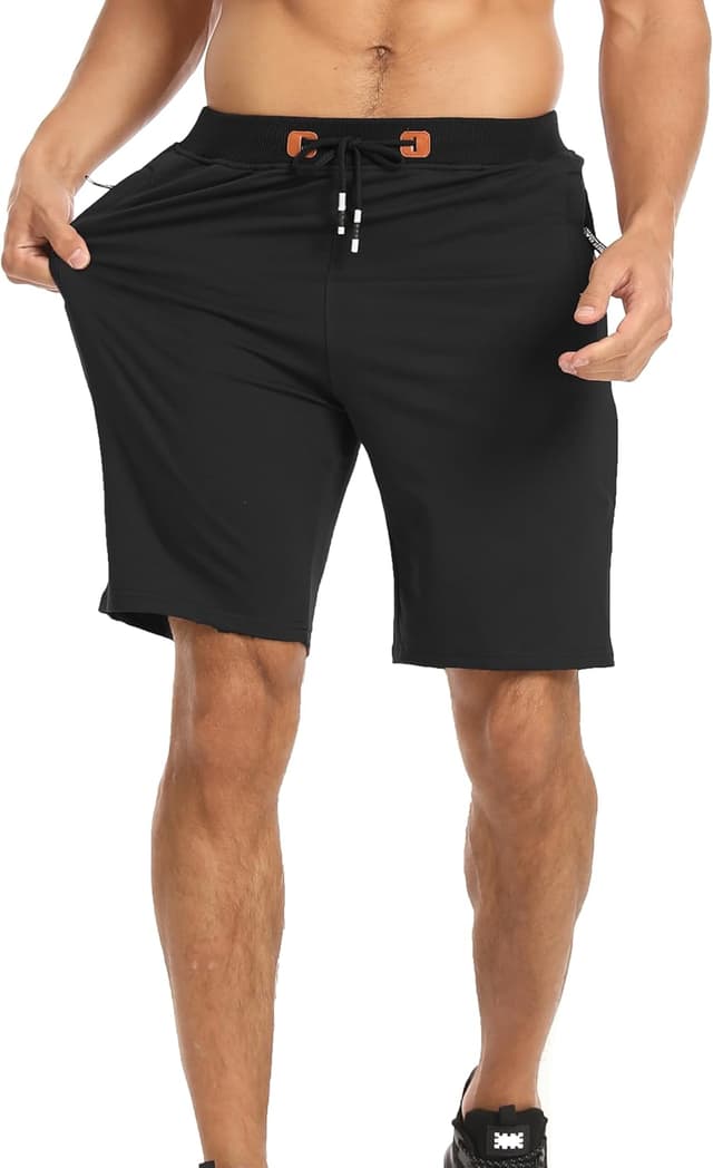 Detalle de JustSun Short Sport Homme Running en coton avec poches zippées