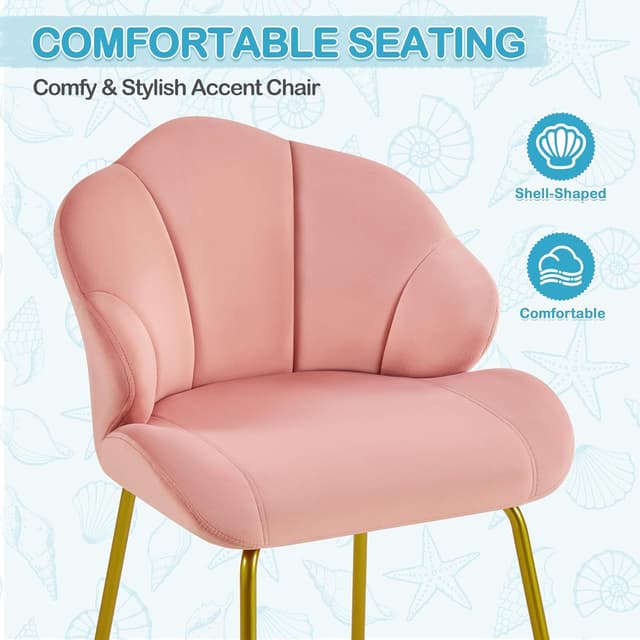 Detalle de Yaheetech poltrona in velluto 56 cm