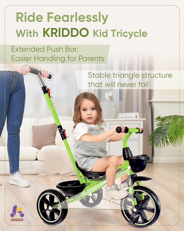Detalle 2 de KRIDDO 2-in-1 Toddler Tricycle for 18 Months to 5 Years