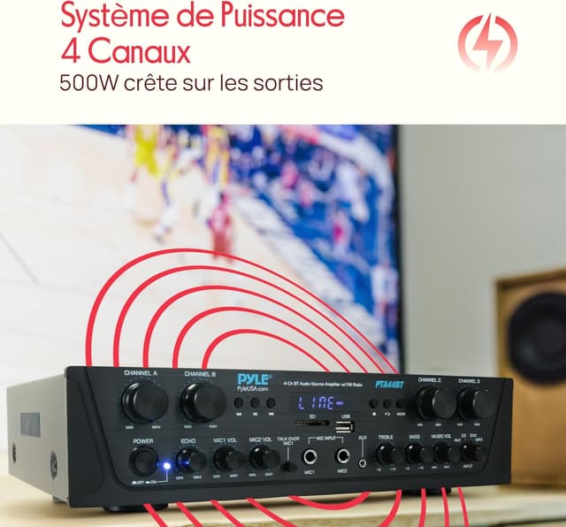 Thumbnail 4 de Pyle Ampli Bluetooth Karaoké 500W 🎤