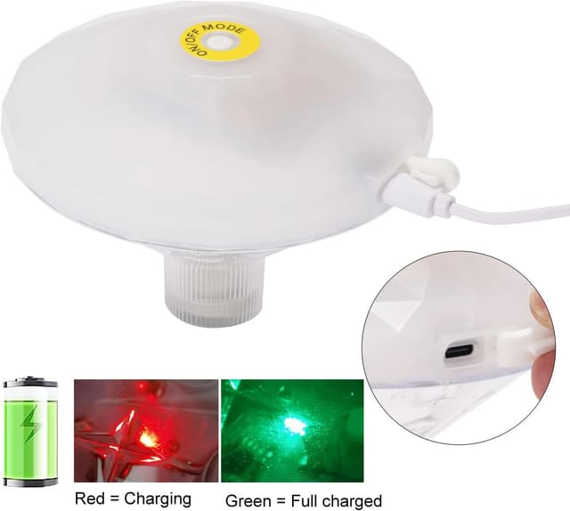 Detalle 2 de Caxmtu Schwimmende Pool-LED-Lampe 7 Modi