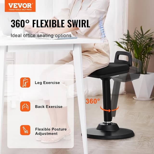 Detalle 2 de VEVOR tabouret oscillant à hauteur réglable (62,5 à 87,5 cm) avec poignée