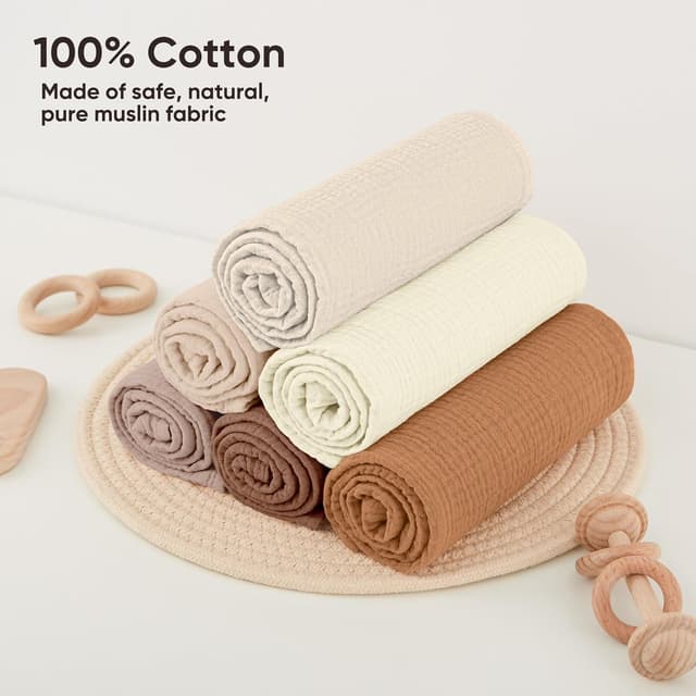 Detalle de bearmoss Muslin Squares 60x60 cm baby cloths 6-pack