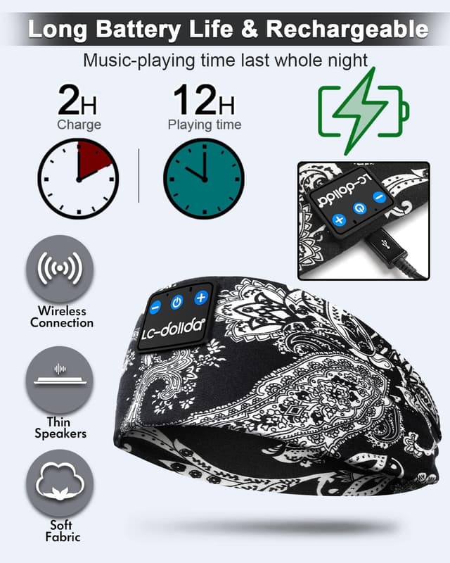 Detalle 2 de Sleep headphones Bluetooth V5.2 for side sleepers