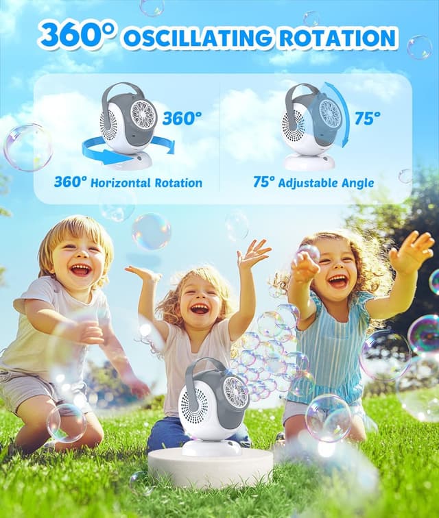 Thumbnail 3 de Rechargeable Bubble Machine with 360° Rotation