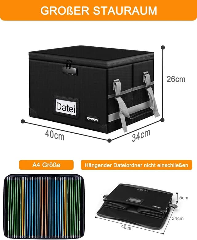 Thumbnail 5 de JUNDUN Akten Organizer Box 40x34x26 cm