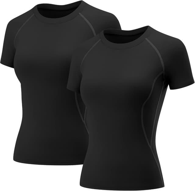 Detalle de Rapbin Damen Sport-Top T-Shirt für Gym, Yoga & Running (Rundhals, leicht, atmungsaktiv)