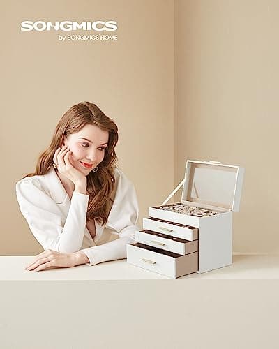 Detalle 2 de SONGMICS caja joyero 4 niveles JBC161W01