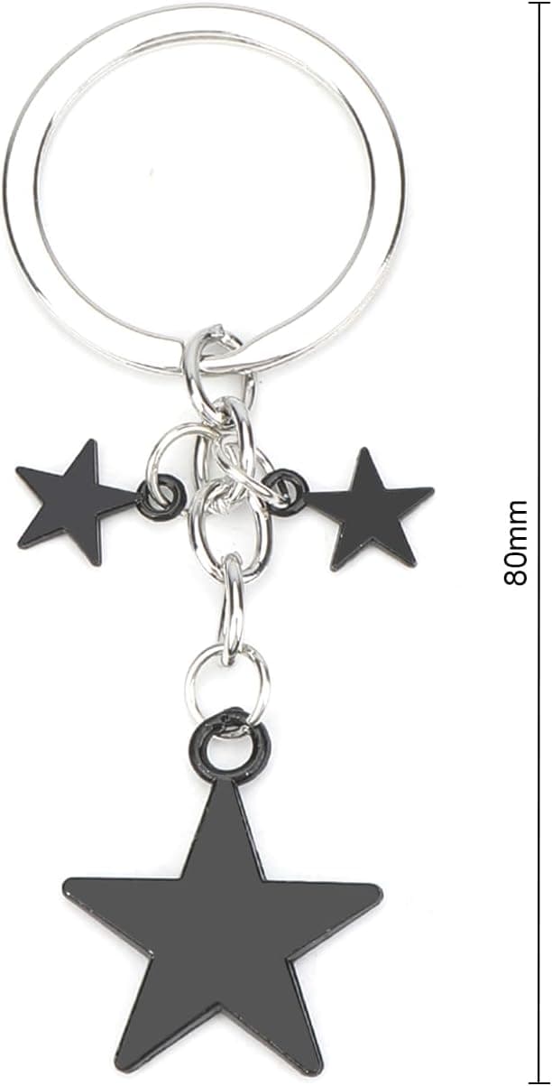 Detalle 2 de OBEISN Stern-Schlüsselanhänger mit fünfzackigem Stern – Geschenkidee für Freunde & für Frauen