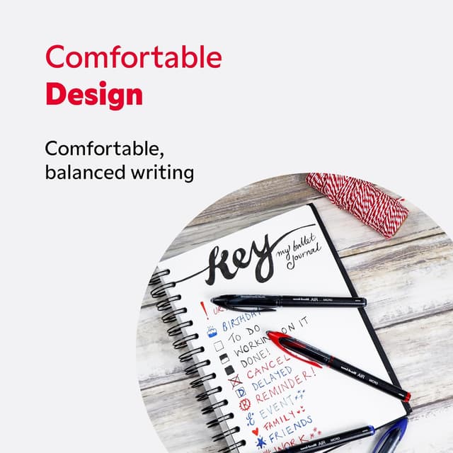 Thumbnail 6 de Uni-Ball UB-188 Micro : pack de 12 stylos à bille à encre permanente bleu (0,5 mm)