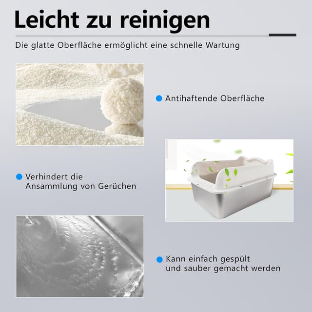 Detalle 2 de XXL Katzenklo Großes Katzentoilette 50x35x25 cm 🐱