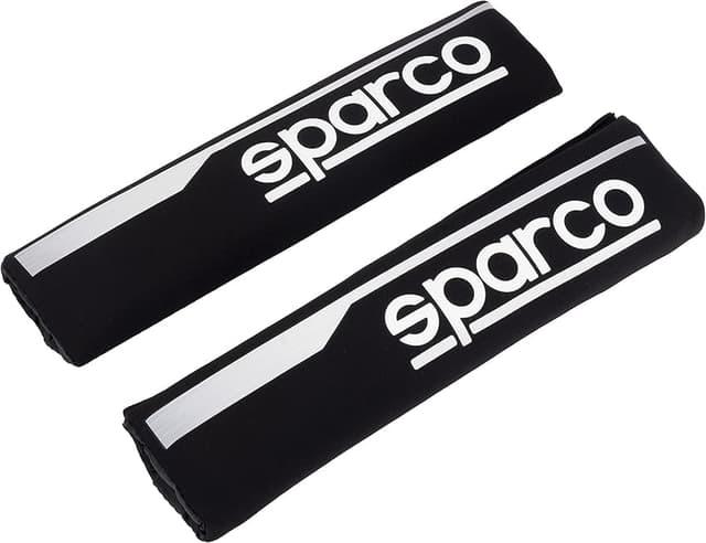 Detalle 2 de Sparco juego 2 almohadillas cinturón negra para bebé, 2 unidades