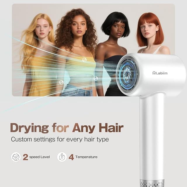 Detalle 2 de Labiim Hair Dryer Ionic Compact Quiet 1 Nozzle 💇♀