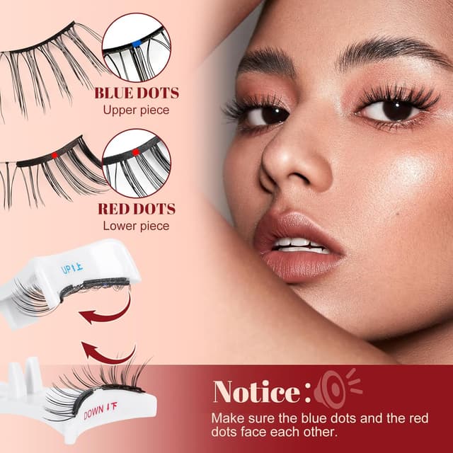 Detalle de Higu clace weiche magnetische Wimpern (SOFT SET-D2) ohne Kleber – inkl. Applikator