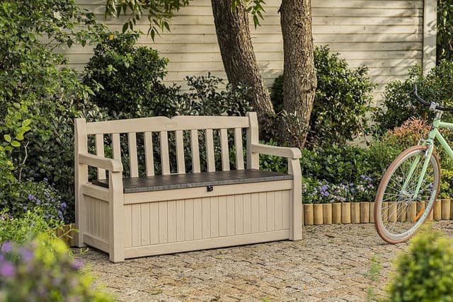 Detalle 2 de Keter Eden Bench 265L garden storage bench